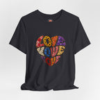 Love Heart Graphic Tee — Retro Psychedelic 'Love' Design
