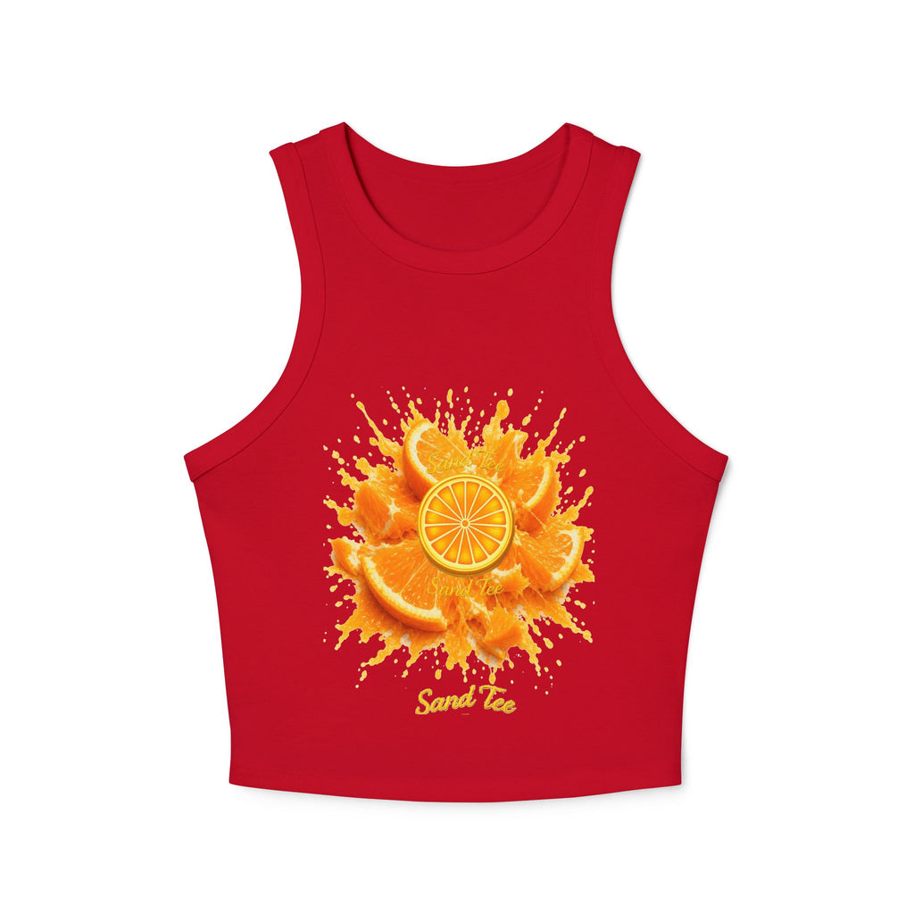 Orange Slice Splash Racer Tank Top | Citrus Fruit Graphic