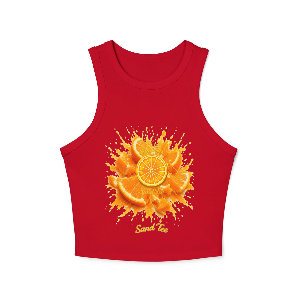 Orange Slice Splash Racer Tank Top | Citrus Fruit Graphic