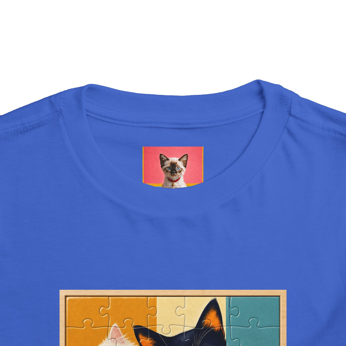 Toddler Cat Puzzle Tee — "Puzzle Me" Short Sleeve Kids Shirt