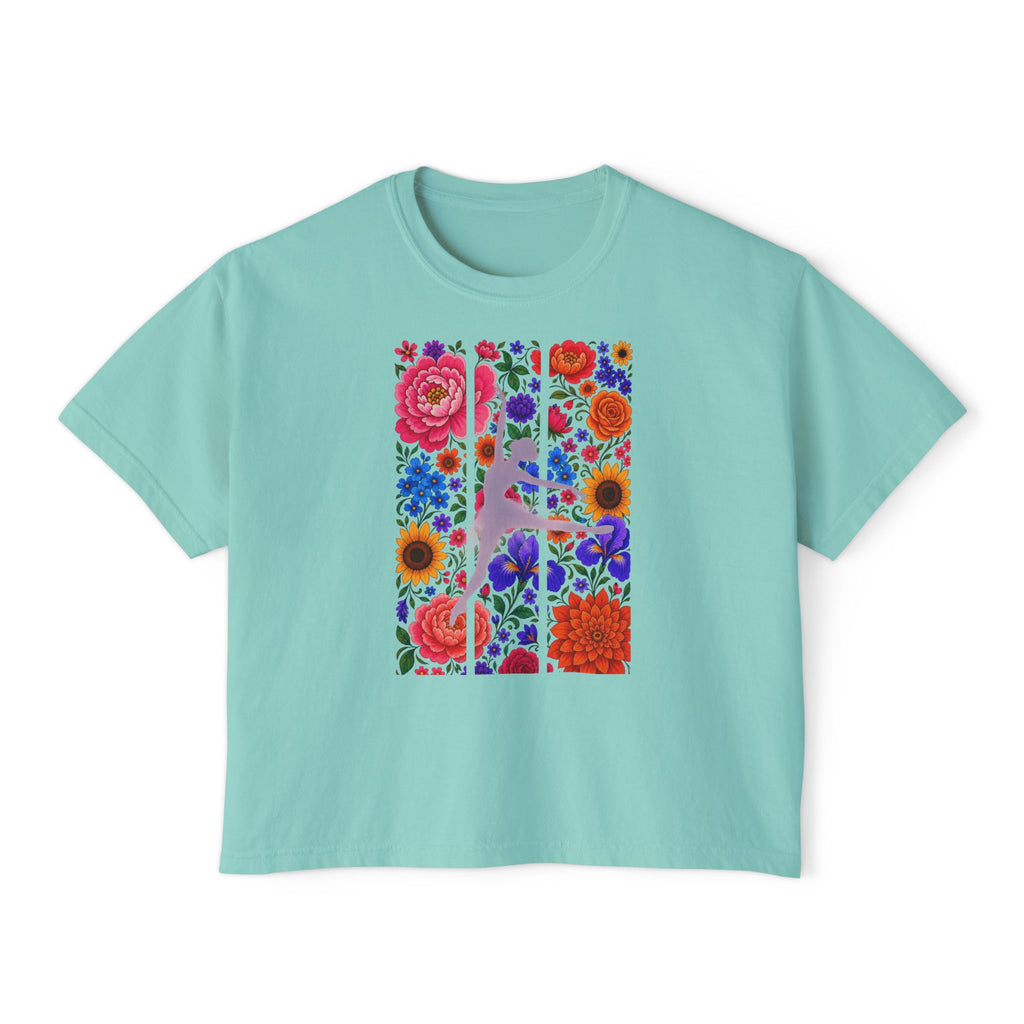 Floral Ballet Dancer Tee | Boxy Crop Shirt