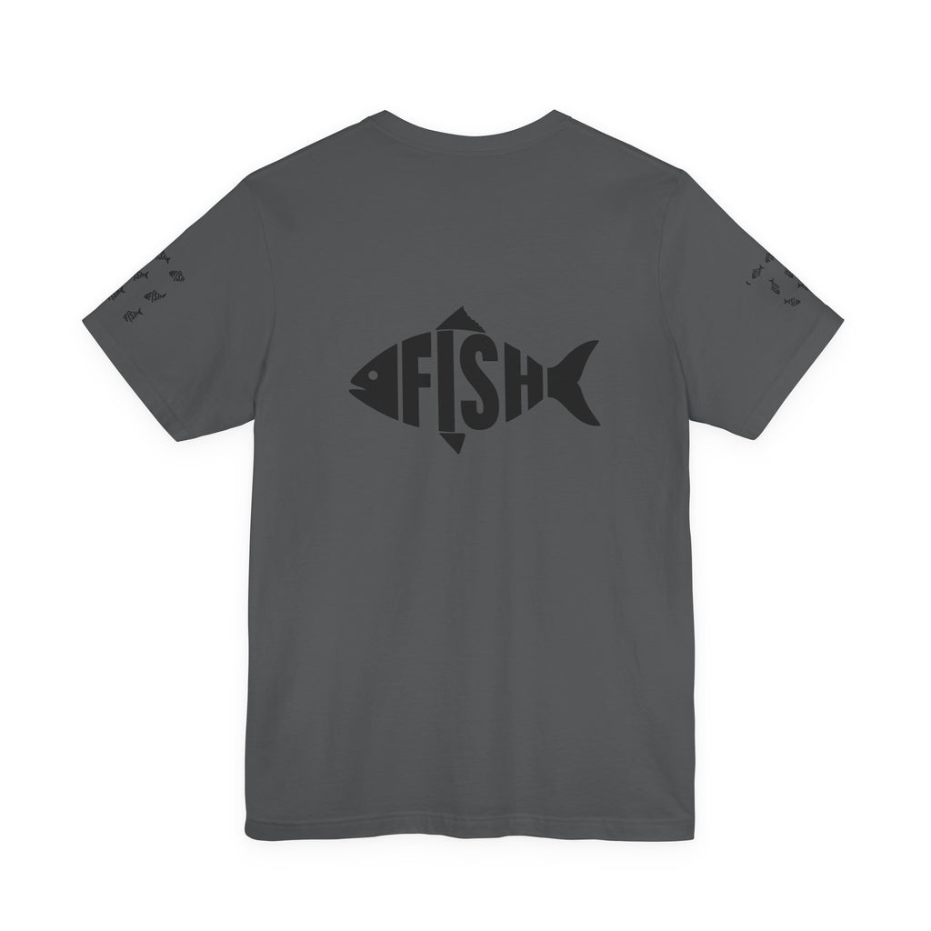 Fish Graphic Tee — 'FISH' Silhouette Fishing Shirt