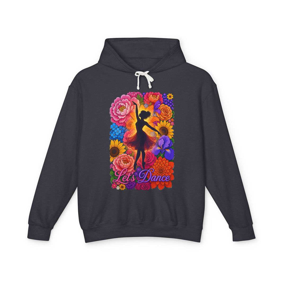 Ballerina flower - Ballet Floral Hoodie — 'Let's Dance' Lightweight Dance Sweatshirt