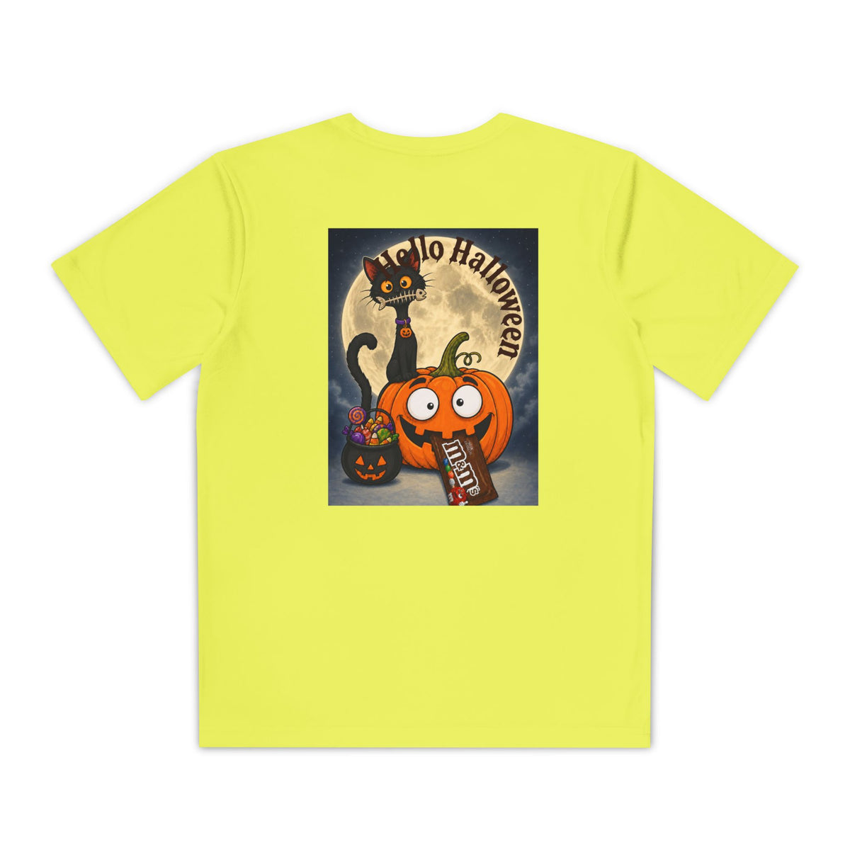Kids Halloween Trick or Treat T-Shirt — Cute Pumpkin, Ghost & Black Cat Design