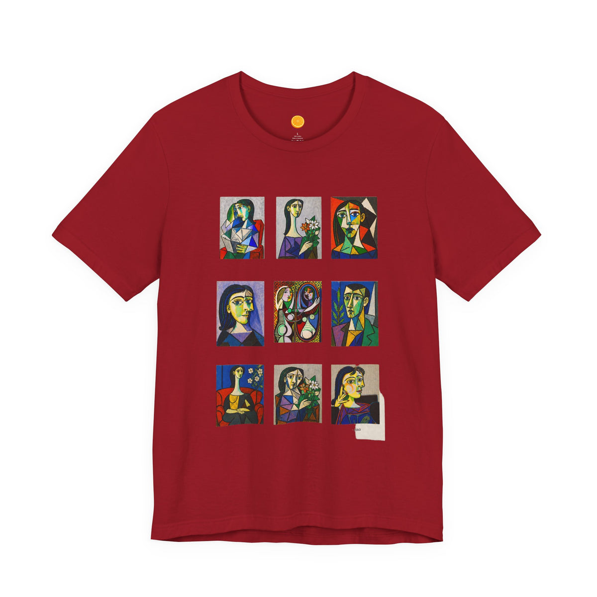 Picasso Portrait Grid T‑Shirt — Colorful Cubist Faces Art Tee