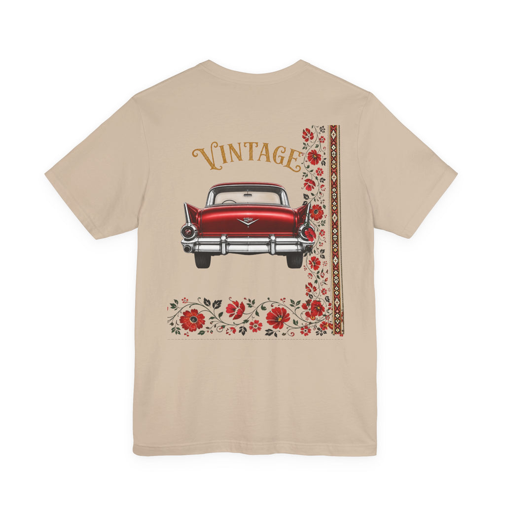 Vintage Classic Car Floral Graphic T-Shirt