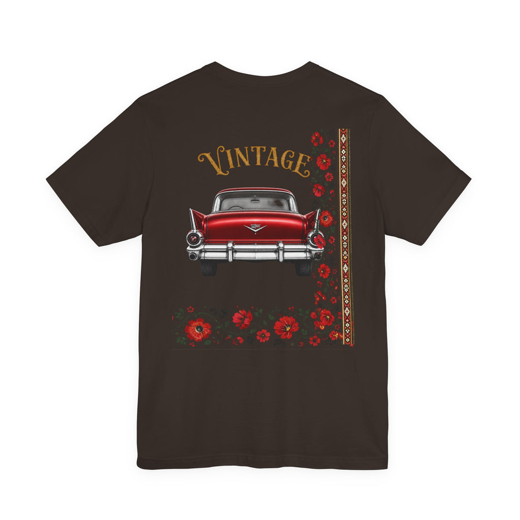 Vintage Classic Car Floral Graphic T-Shirt