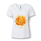 Orange Slice Splash T-Shirt | Citrus Fruit V-Neck Tee