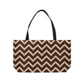 Chevron Weekender Tote Bag — Brown Rustic Zigzag Travel Tote