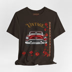 Vintage Classic Car Floral Graphic T-Shirt