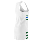 Racerback Stripe Dress — Green & Blue Horizontal Accent