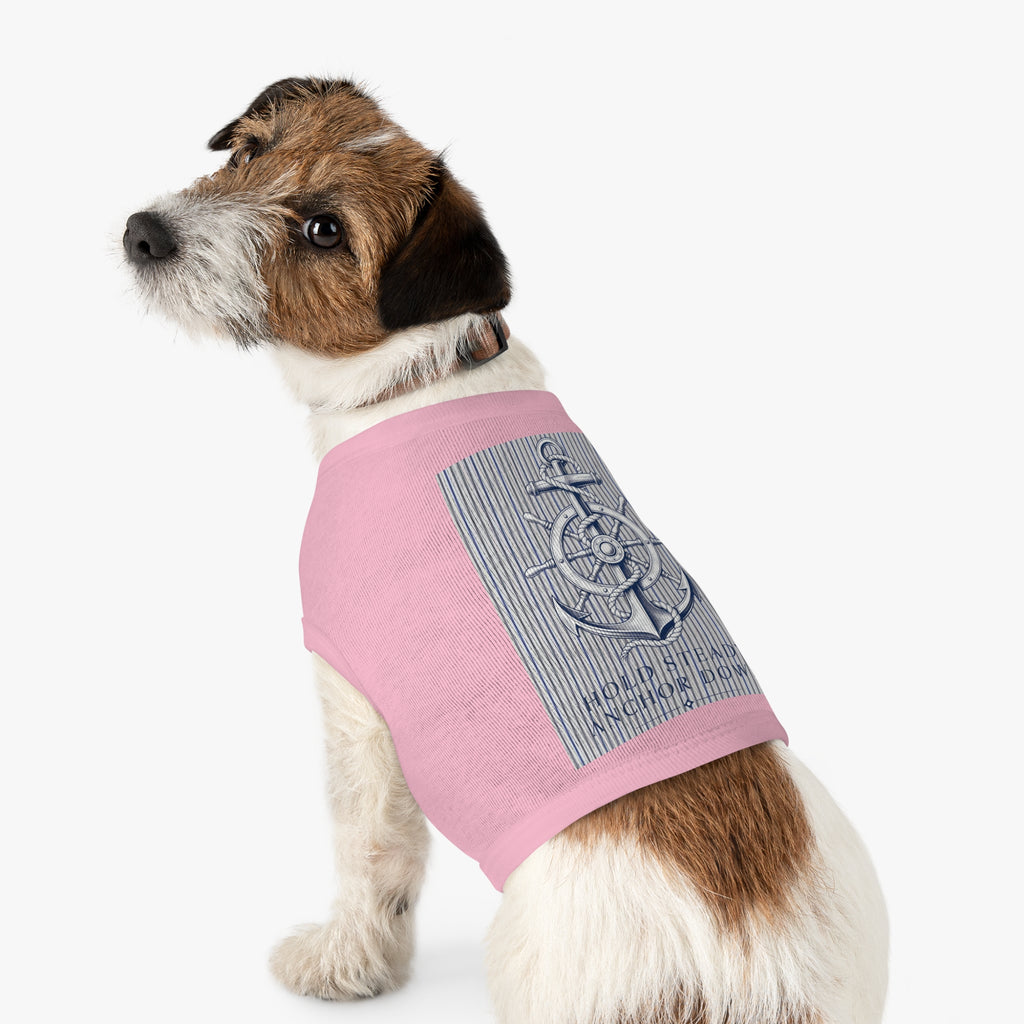 Nautical Anchor Pet Tank Top – "Hold Steady Anchor Down" Dog Shirt