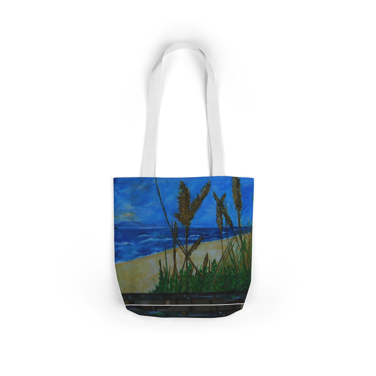 Beach Grasses Canvas Tote — Seaside Painting Reusable Bag Original art by Doulton