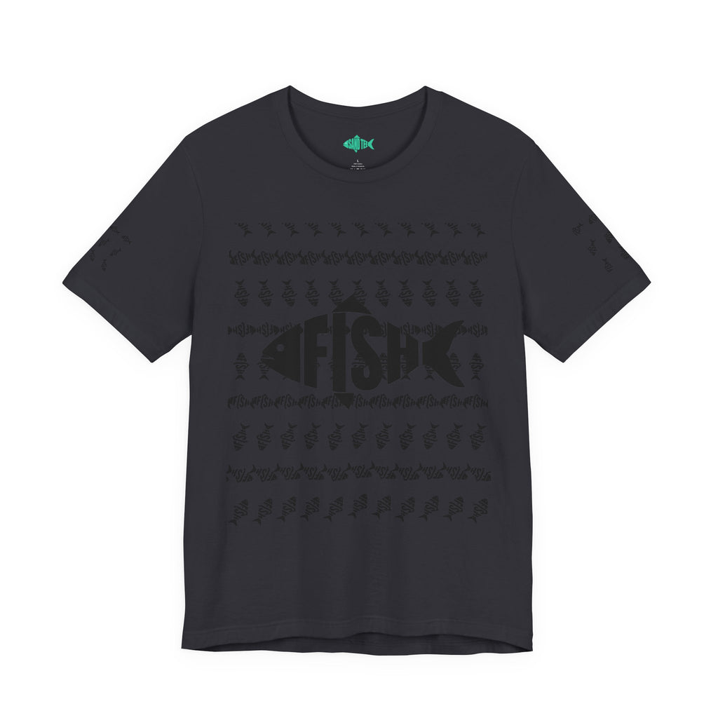 Fish Graphic Tee — 'FISH' Silhouette Fishing Shirt