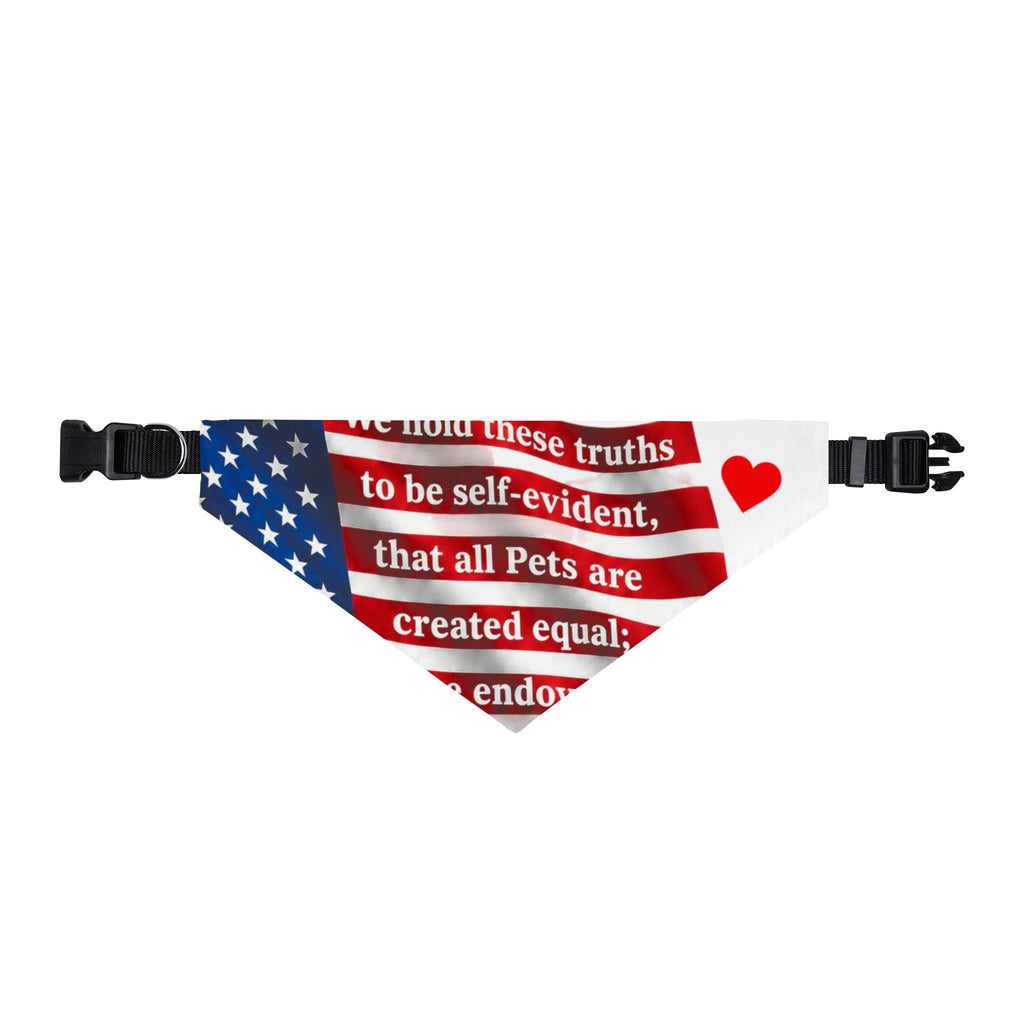 Patriotic Clip-On Pet Bandana – "All Pets Are Created Equal" Dog Collar Accent