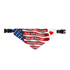 Patriotic Clip-On Pet Bandana – "All Pets Are Created Equal" Dog Collar Accent