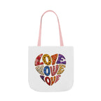 Love Heart Canvas Tote Bag — Colorful Retro ‘LOVE’ Design