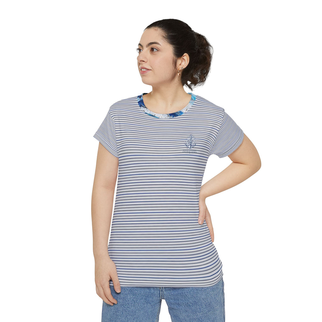 Tees & Stuff Women’s Striped Short Sleeve Shirt — Casual Nautical Tee