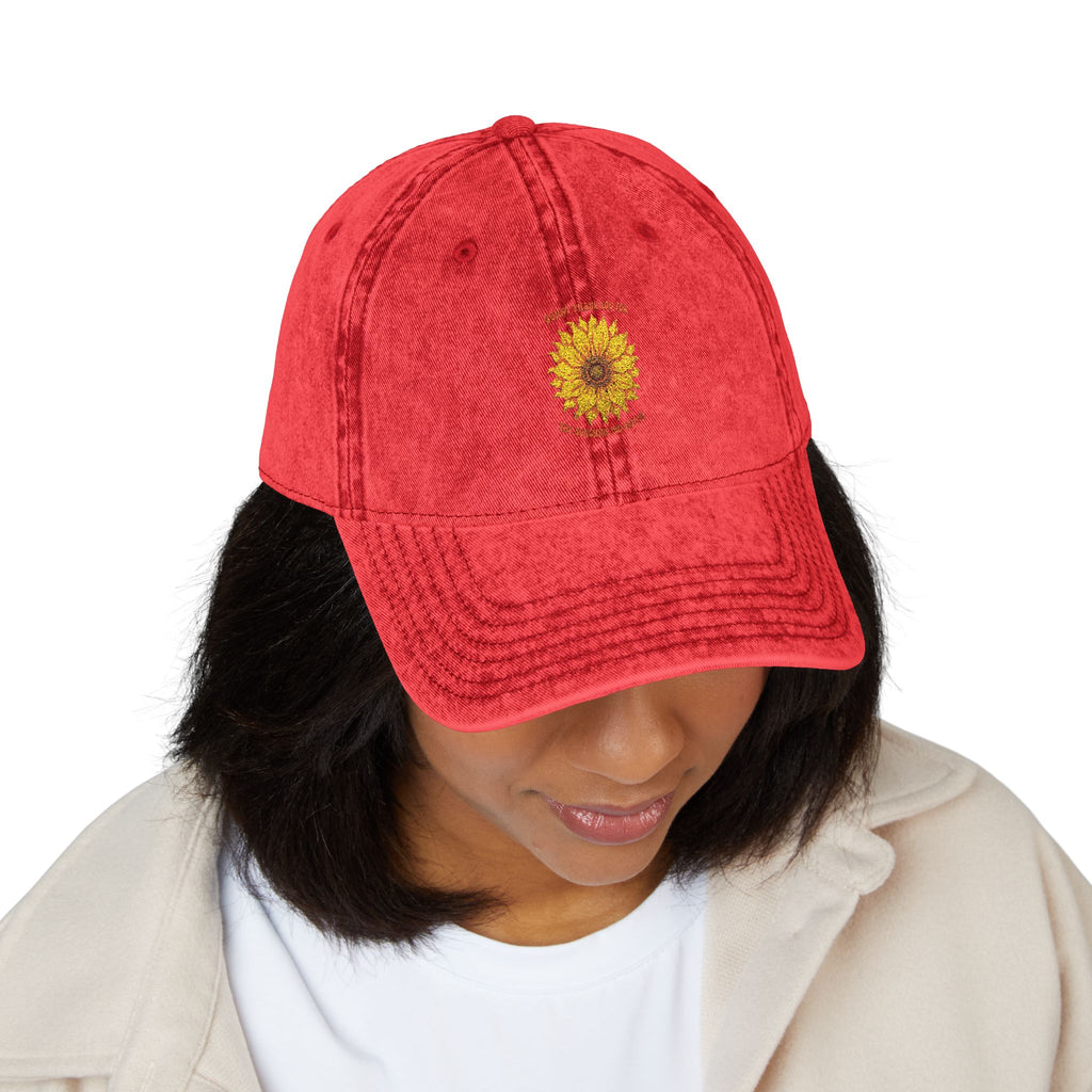 Sunflower Embroidered Vintage Cap