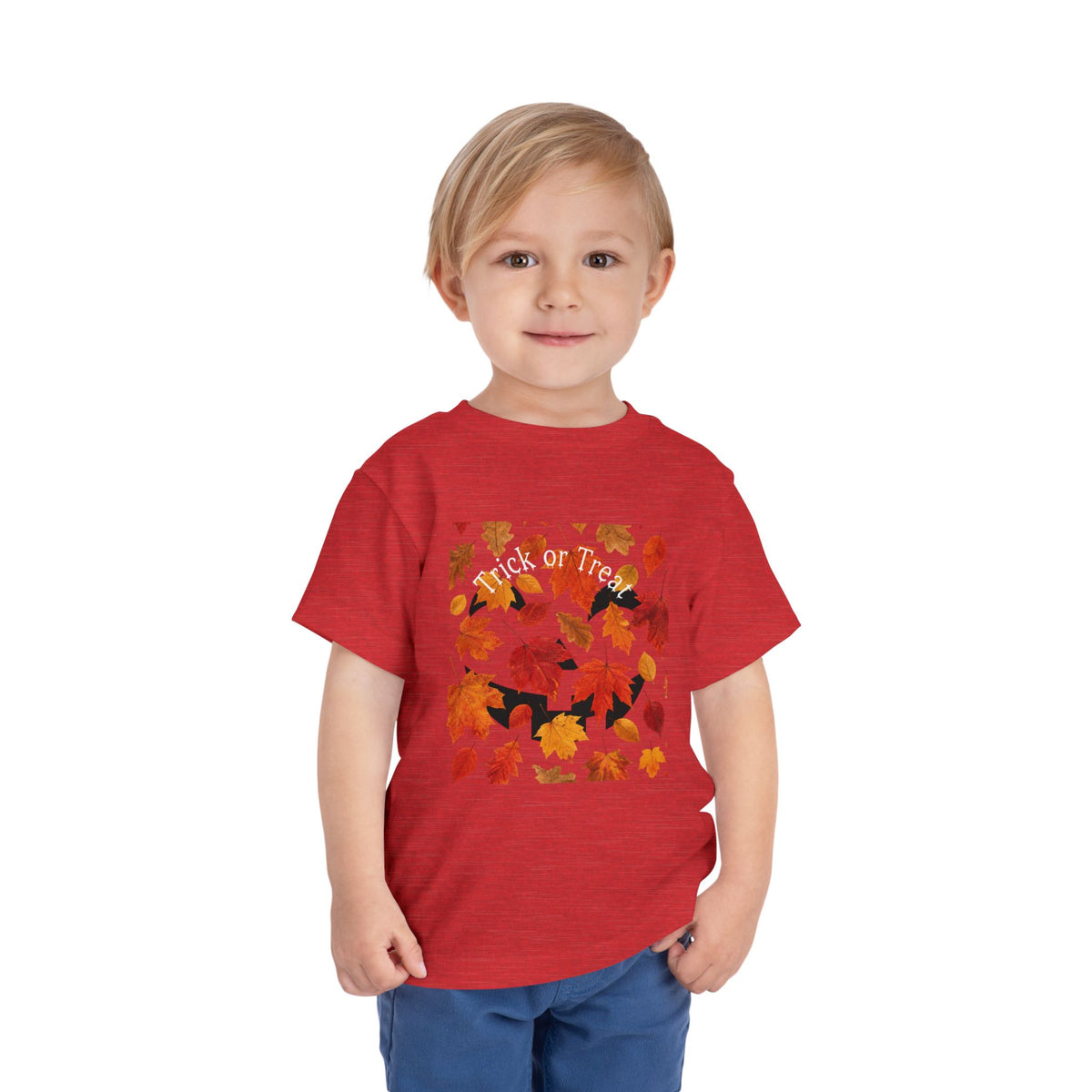 Toddler Halloween Pumpkin and Autumn Leaves Tee