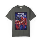 4th of July Flag T-Shirt — "Happy 4th of July" Front & America Flag Back