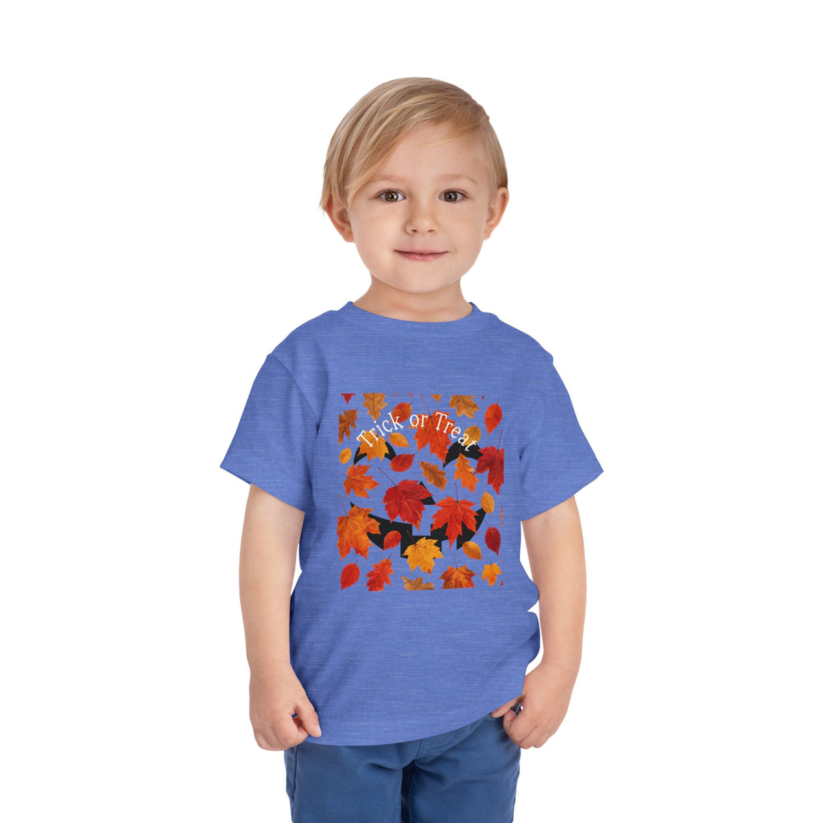 Toddler Halloween Pumpkin and Autumn Leaves Tee