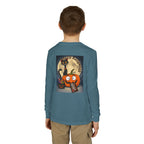 Kids' Halloween Long Sleeve Tee — 'Trick or Treat' Black Cat & Pumpkin Design