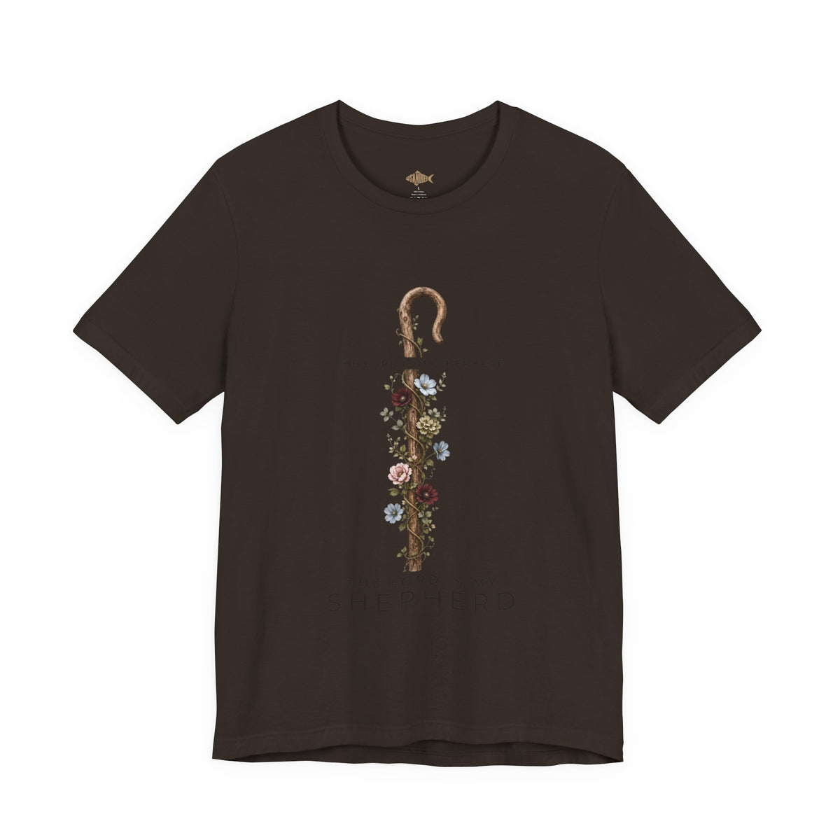 Shepherd Floral Staff T‑Shirt — 'The Lord Is My Shepherd' Faith Tee