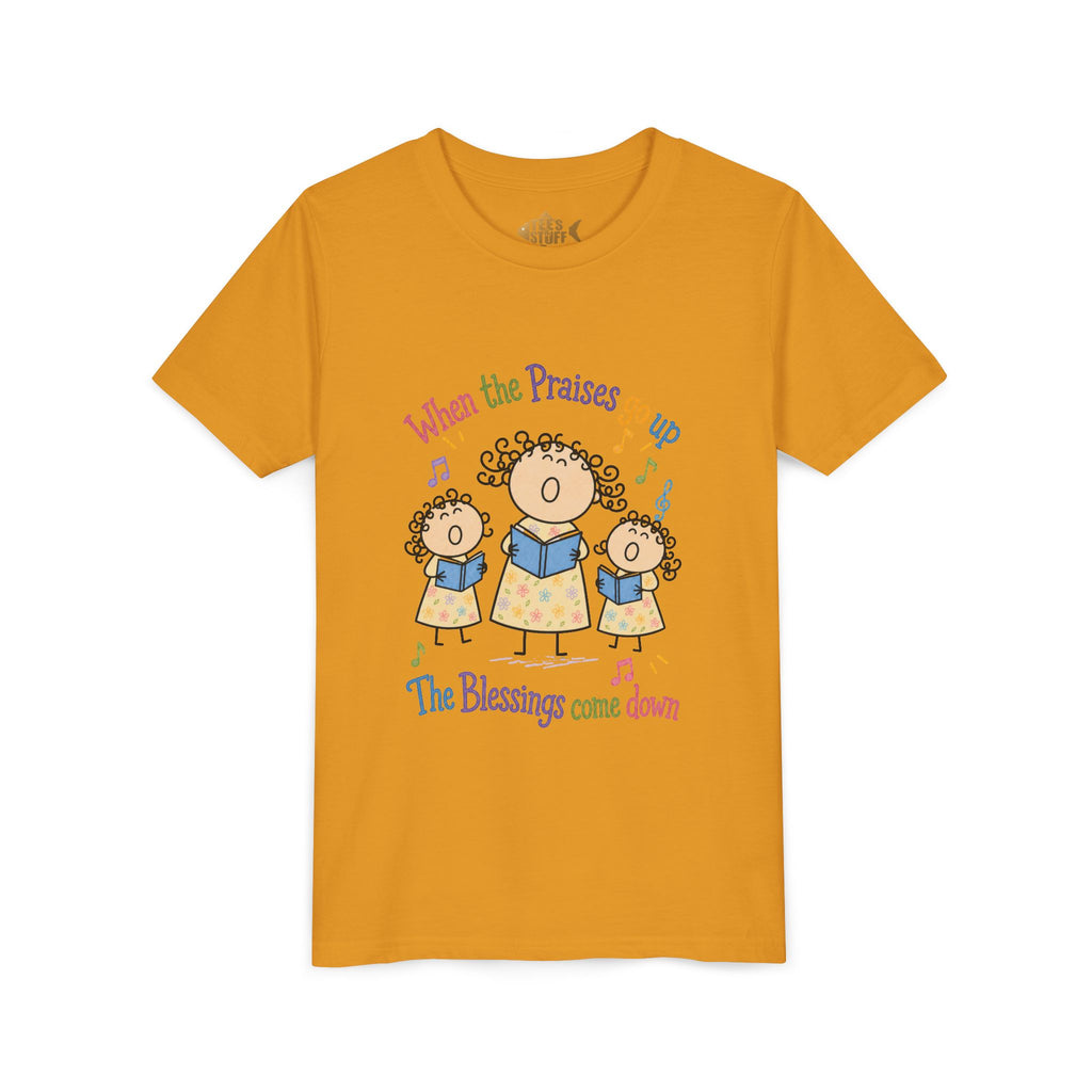 Youth Tee - 'When the Praises Go Up, The Blessings Come Down' Kids Choir Graphic