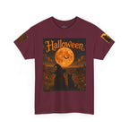 Halloween Graphic Tee — "It's Halloween" Witch & Cat Moon Design