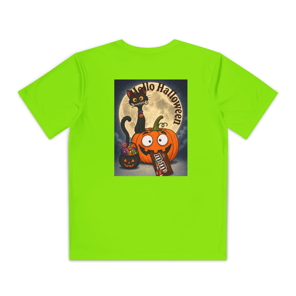 Kids Halloween Trick or Treat T-Shirt — Cute Pumpkin, Ghost & Black Cat Design