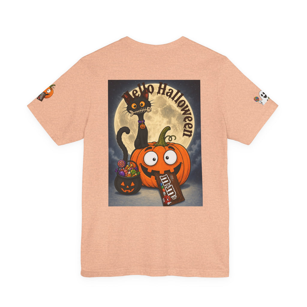 Halloween Cat & Pumpkin Tee — "Trick or Treat" Graphic T-Shirt