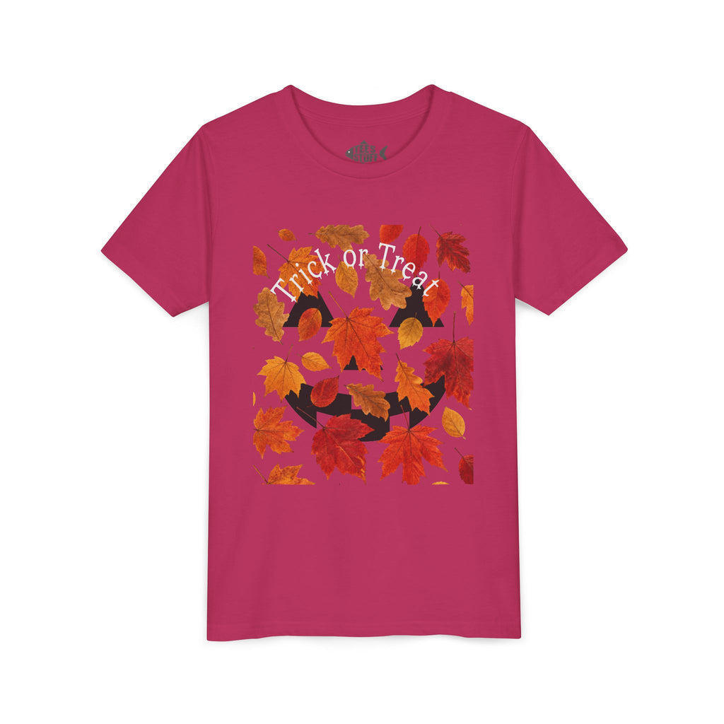 Youth Autumn Falling Leaves Short Sleeve Tee