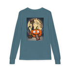 Kids' Halloween Long Sleeve Tee — 'Trick or Treat' Black Cat & Pumpkin Design