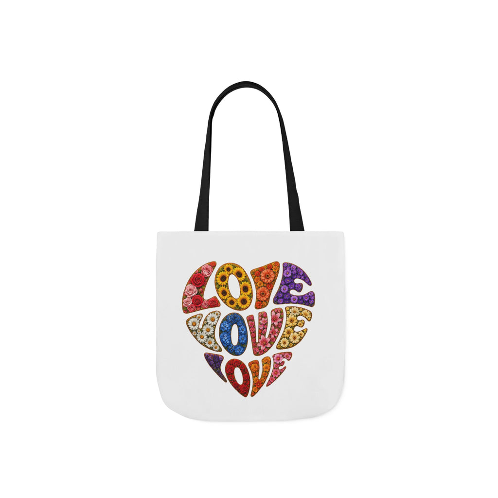 Love Heart Canvas Tote Bag — Colorful Retro ‘LOVE’ Design