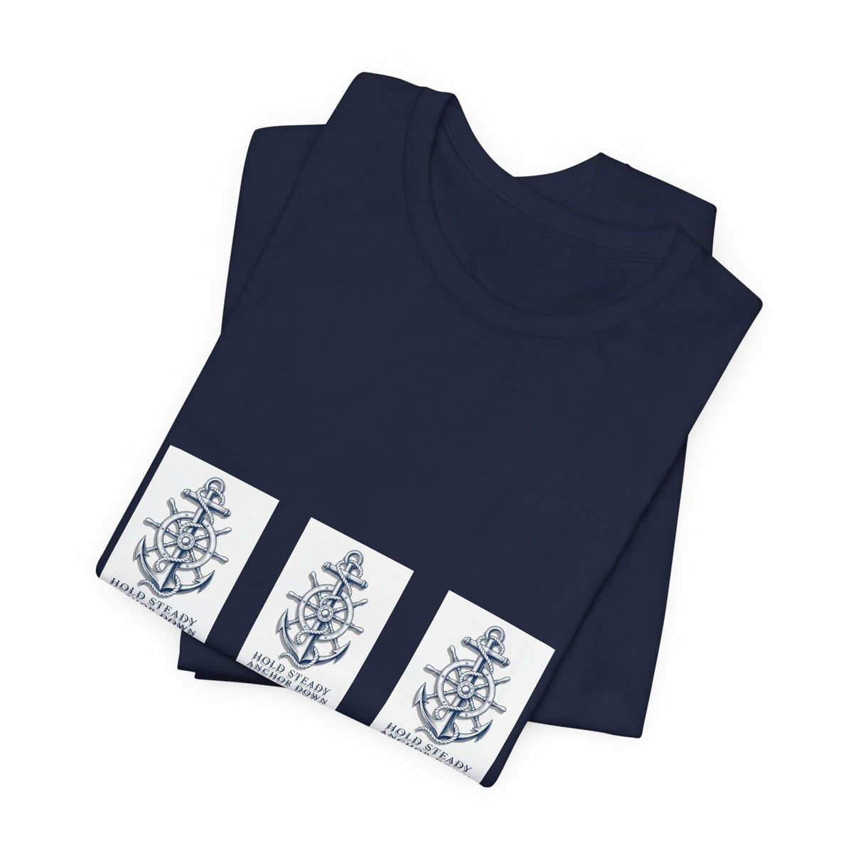 Nautical Anchor Trio T-Shirt — Vintage Navy Boat Crew Graphic Tee