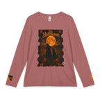 Women’s Halloween Long Sleeve Tee – “It’s Halloween” and “Hello Halloween” Witchy Moon Design
