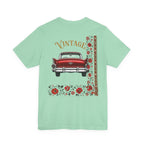 Vintage Classic Car Floral Graphic T-Shirt