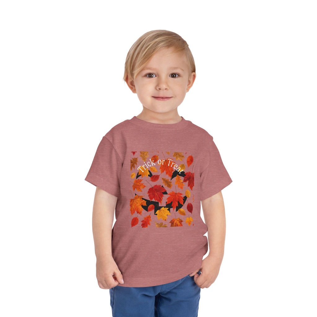 Toddler Halloween Pumpkin and Autumn Leaves Tee
