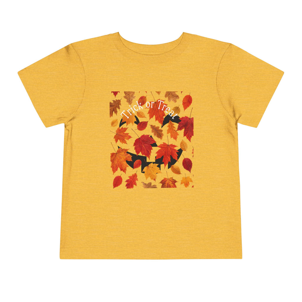 Toddler Halloween Pumpkin and Autumn Leaves Tee