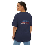 American Flag Poppy Tee Shirt -Unisex Oversized Boxy Tee