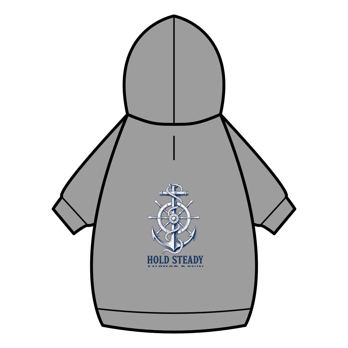 Pet Hoodie — Nautical Anchor "Hold Steady Anchor Down"
