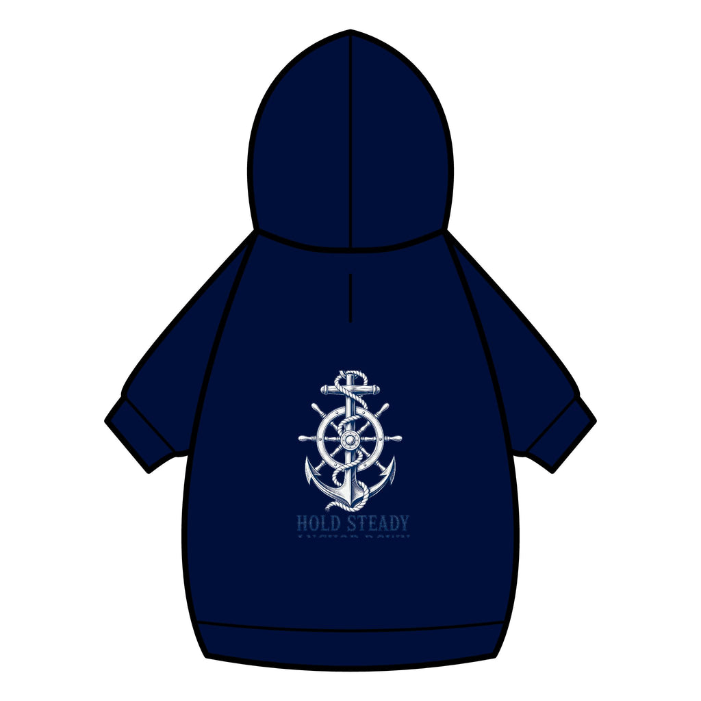 Pet Hoodie — Nautical Anchor "Hold Steady Anchor Down"