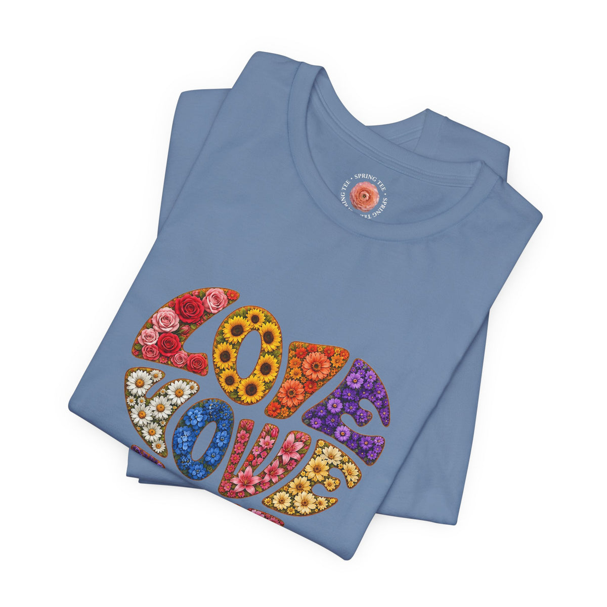 Love Heart Graphic Tee — Retro Psychedelic 'Love' Design