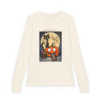 Kids' Halloween Long Sleeve Tee — 'Trick or Treat' Black Cat & Pumpkin Design