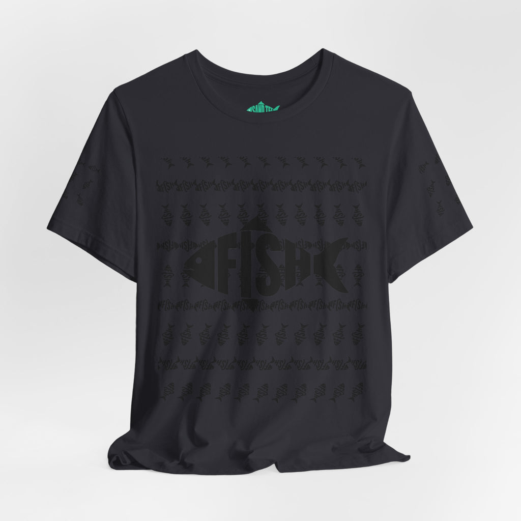 Fish Graphic Tee — 'FISH' Silhouette Fishing Shirt