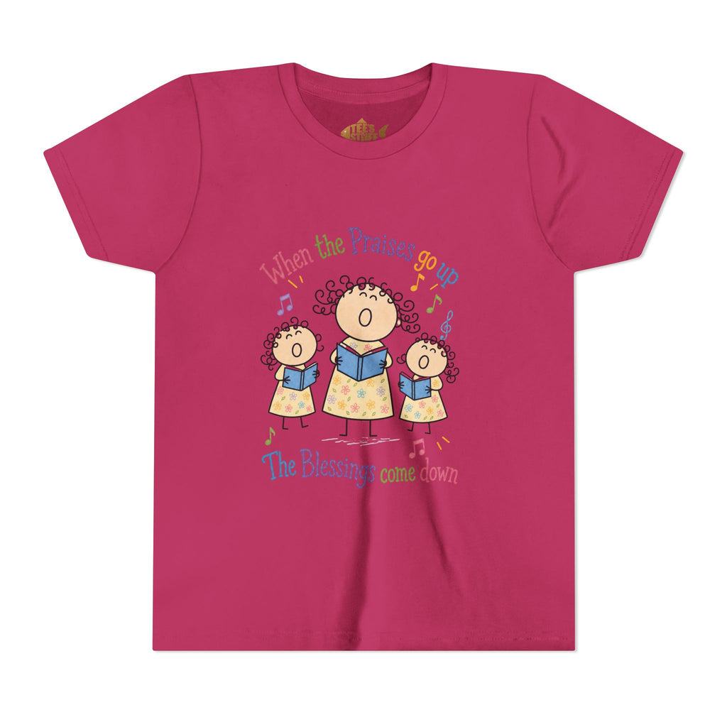 Youth Tee - 'When the Praises Go Up, The Blessings Come Down' Kids Choir Graphic