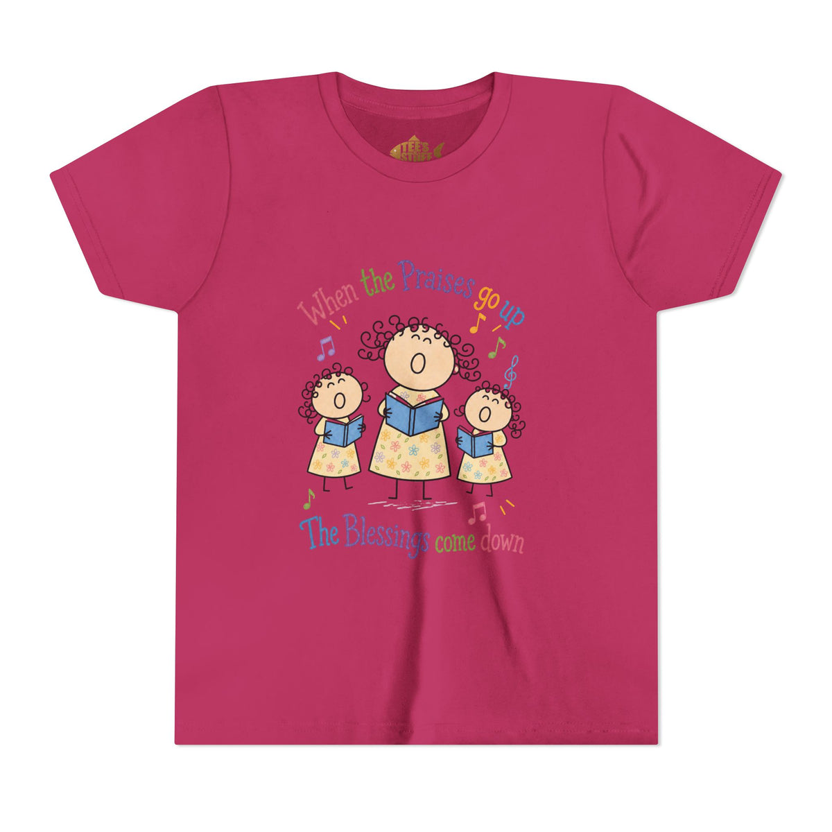 Youth Tee - 'When the Praises Go Up, The Blessings Come Down' Kids Choir Graphic