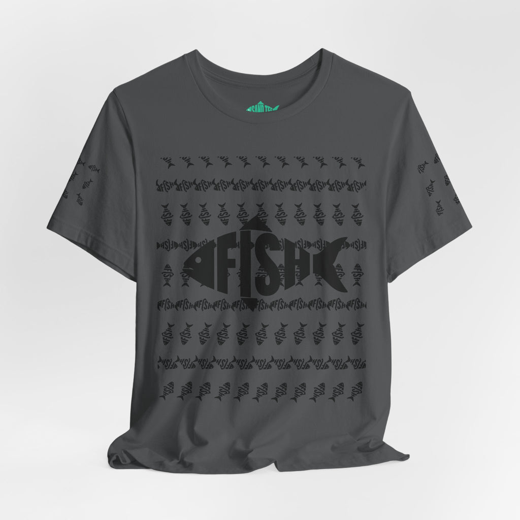 Fish Graphic Tee — 'FISH' Silhouette Fishing Shirt