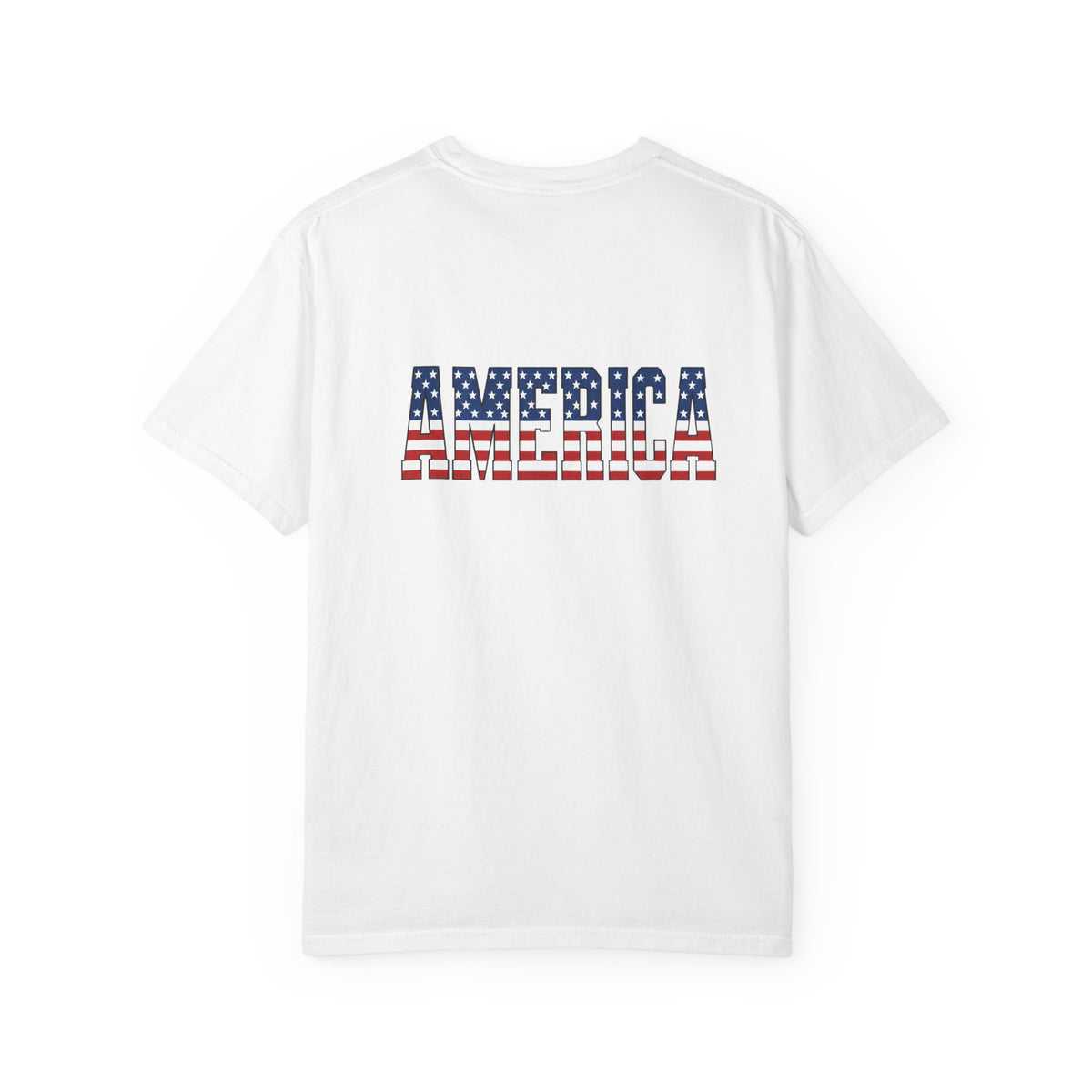 4th of July Flag T-Shirt — "Happy 4th of July" Front & America Flag Back
